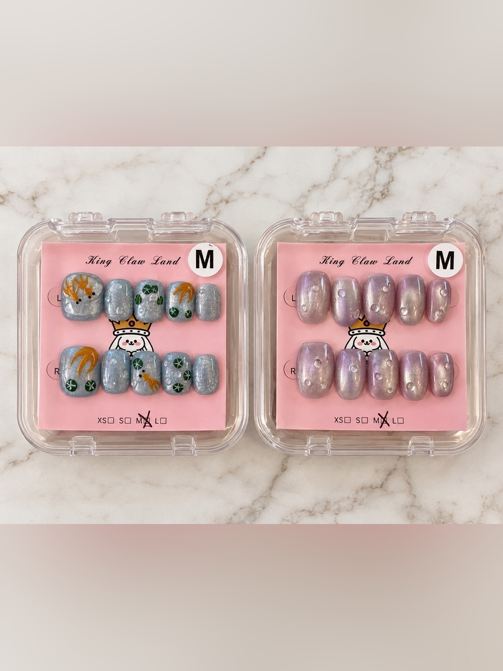 Custom Press-On Nail Sets Medium Short Brand New